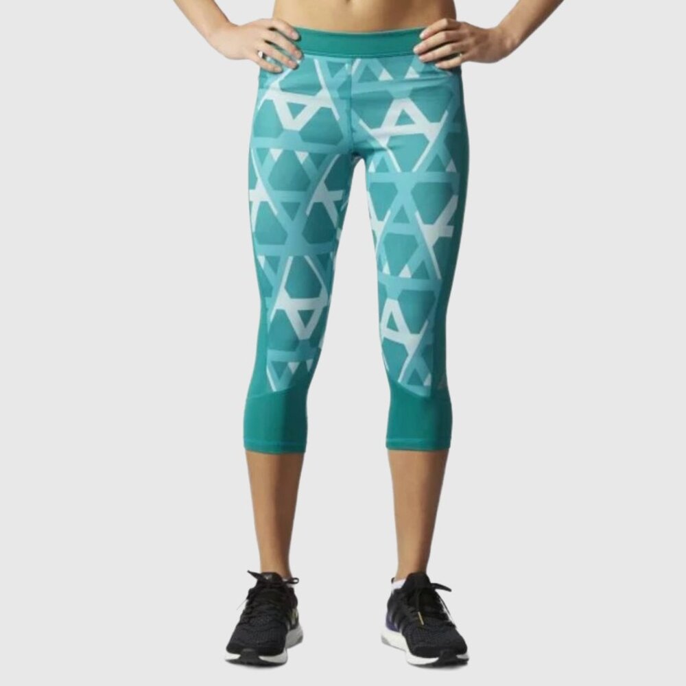 Adidas Women's Techfit Capri Leggings - Teal - US M